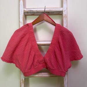 Aerie Pink Beachy Crop Top Size M